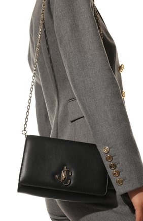 Женская сумка varenne JIMMY CHOO черного цвета, арт. VARENNECLUTCHCLF | Фото 2 (Размер: mini; Материал: Натуральная кожа; Ремень/цепочка: На ремешке; Сумки-технические: Сумки через плечо)
