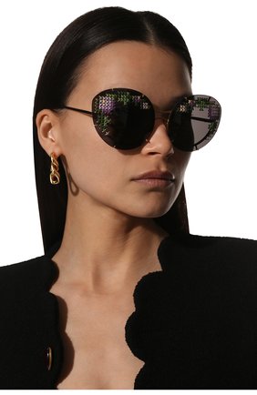Женские солнцезащитные очки ULYANA SERGEENKO черного цвета, арт. OCH001SS13X  (0019сс) | Фото 2 (Тип очков: С/з; Оптика Гендер: оптика-женское; Очки форма: Овальные)