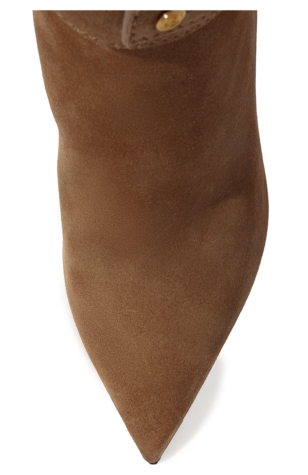 Женские замшевые сапоги robin BALMAIN бежевого цвета, арт. XN1TA567/LMMS | Фото 6 (Каблук высота: Высокий; Материал внешний: Кожа, Замша; Высота голенища: Высокие; Материал внутренний: Натуральная кожа; Каблук тип: Шпилька)