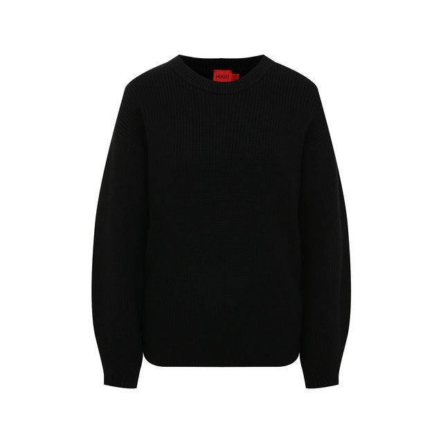 Хлопковый свитер HUGO 50462712, цвет чёрный, размер 48 - фото 1