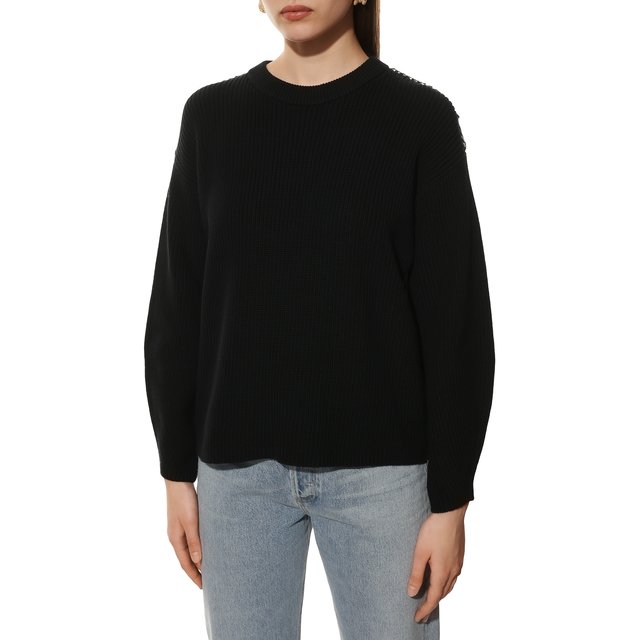 Хлопковый свитер HUGO 50462712, цвет чёрный, размер 48 - фото 3