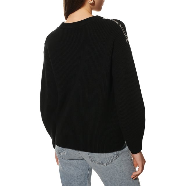 Хлопковый свитер HUGO 50462712, цвет чёрный, размер 48 - фото 4