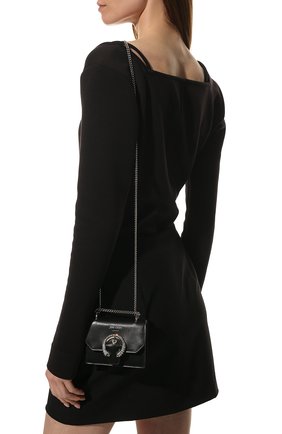 Женская сумка paris mini JIMMY CHOO черного цвета, арт. MINIPARISIUY | Фото 2 (Ремень/цепочка: На ремешке; Размер: mini; Материал: Натуральная кожа; Сумки-технические: Сумки через плечо)