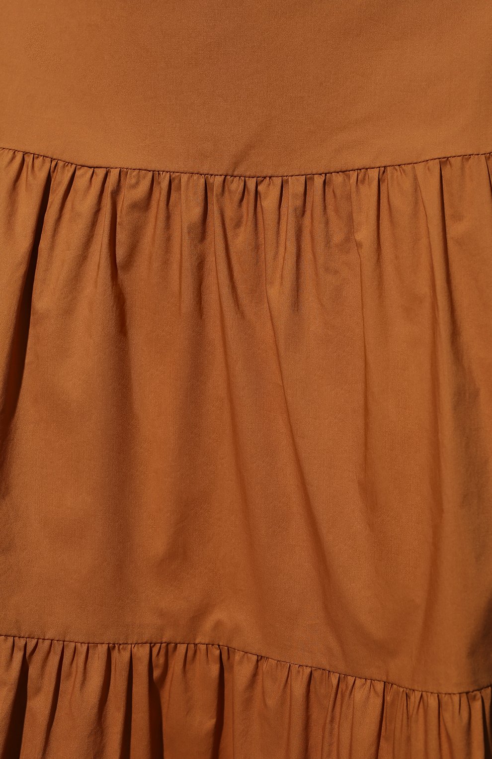 Женская хлопковая юбка PATRIZIA PEPE коричневого цвета, арт. 2G0858_A9B9 | Фото 5 (Женское Кросс-КТ: Юбка-пляжная одежда, Юбка-одежда; Материал внешний: Хлопок; Длина Ж (юбки, платья, шорты): Миди; Стили: Романтичный)