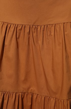 Женская хлопковая юбка PATRIZIA PEPE коричневого цвета, арт. 2G0858_A9B9 | Фото 5 (Женское Кросс-КТ: Юбка-пляжная одежда, Юбка-одежда; Материал внешний: Хлопок; Длина Ж (юбки, платья, шорты): Миди; Стили: Романтичный)