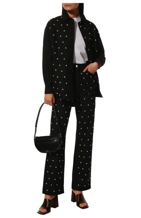 Женская джинсовая рубашка MSGM черного цвета по цене 53800 руб., арт. 3242MDE143 227484 | Фото 2 Женская джинсовая рубашка MSGM черного цвета, арт. 3242MDE143 227484 | Фото 2 (Материал внешний: Хлопок, Деним; Рукава: Длинные; Стили: Спорт-шик; Кросс-КТ: Деним; Принт: Без принта; Женское Кросс-КТ: Рубашка-одежда; Длина (для топов): Удлиненные)