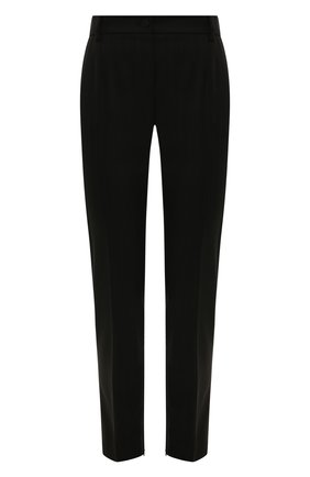 Женские шерстяные брюки DOLCE & GABBANA черного цвета, арт. FTCHST/FR2X8 | Фото 1 (Длина (брюки, джинсы): Стандартные; Материал внешний: Шерсть; Женское Кросс-КТ: Брюки-одежда; Силуэт Ж (брюки и джинсы): Прямые; Стили: Кэжуэл)