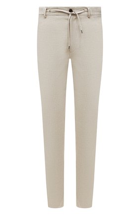 Мужские льняные брюки FIORONI кремвого цвета, арт. MPT24950F2 | Фото 1 (Материал внешний: Лен; Длина (брюки, джинсы): Стандартные; Случай: Повседневный; Силуэт М (брюки): Чиносы; Стили: Кэжуэл)