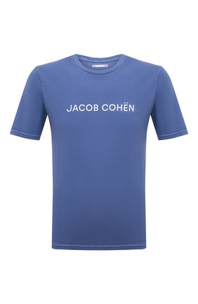 Мужская хлопковая футболка JACOB COHEN синего цвета, арт. U 4 002 04 M 4369/Y38 | Фото 1 (Рукава: Короткие; Материал внешний: Хлопок; Длина (для топов): Стандартные; Принт: С принтом; Стили: Спорт-шик)