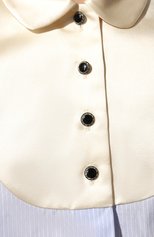 Женская хлопковая блузка MIU MIU голубого цвета, арт. MK1605-10AR-F0012 | Фото 5 (Рукава: Длинные; Материал внешний: Хлопок; Длина (для топов): Укороченные; Женское Кросс-КТ: Блуза-одежда; Стили: Кэжуэл)