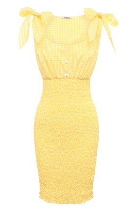 Женское хлопковое платье MIU MIU желтого цвета по цене 165000 руб., арт. MF4519-2AP2-F0010 | Фото 1