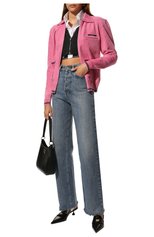 Женский кардиган MIU MIU розового цвета, арт. MMF426-1YT1-F0028 | Фото 2 (Рукава: Длинные; Материал внешний: Синтетический материал, Вискоза; Длина (для топов): Стандартные; Стили: Спорт-шик; Женское Кросс-КТ: Кардиган-одежда)