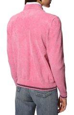 Женский кардиган MIU MIU розового цвета, арт. MMF426-1YT1-F0028 | Фото 4 (Рукава: Длинные; Материал внешний: Синтетический материал, Вискоза; Длина (для топов): Стандартные; Стили: Спорт-шик; Женское Кросс-КТ: Кардиган-одежда)