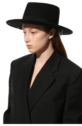 Женская шляпа drop head shot COCOSHNICK HEADDRESS черного цвета, арт. dropheadshot | Фото 2 (Материал: Текстиль, Шерсть)