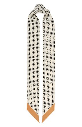 Женский шелковый шарф COCCINELLE бежевого цвета, арт. E7 LY1 46 03 01 | Фото 1 (Материал: Текстиль, Шелк)