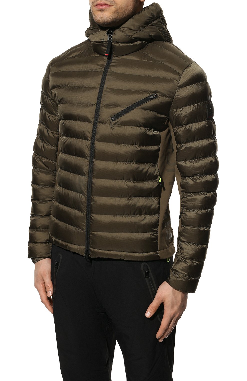 Мужская утепленная куртка BOGNER хаки цвета, арт. 34344549 | Фото 3 (Кросс-КТ: Куртка; Рукава: Длинные; Материал внешний: Синтетический материал; Мужское Кросс-КТ: утепленные куртки; Материал подклада: Синтетический материал; Длина (верхняя одежда): Короткие; Стили: Кэжуэл)