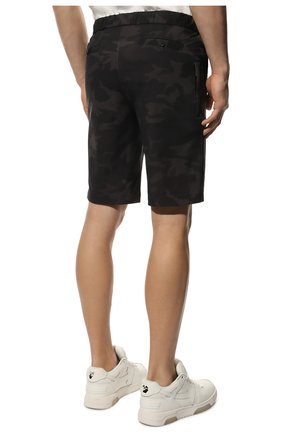 Мужские шорты KNT темно-серого цвета, арт. UPKN013X0744A | Фото 4 (Длина Шорты М: До колена; Принт: Без принта; Случай: Повседневный; Материал внешний: Синтетический материал; Стили: Милитари)