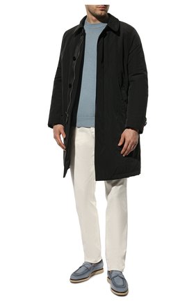 Мужские замшевые пенни-лоферы SANTONI серо-голубого цвета по цене 79450 руб., арт. MCCG18015SV2SRVRZ45 | Фото 2 Мужские замшевые пенни-лоферы SANTONI серо-голубого цвета, арт. MCCG18015SV2SRVRZ45 | Фото 2 (Материал внутренний: Натуральная кожа; Материал внешний: Кожа, Замша; Стили: Кэжуэл)
