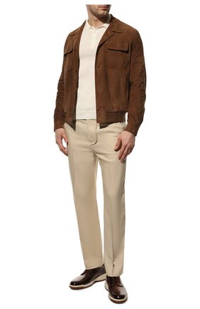 Мужские кожаные дерби SANTONI темно-коричневого цвета, арт. MGIG17758TCABPCBT50 | Фото 2 (Материал внутренний: Натуральная кожа; Материал внешний: Кожа; Стили: Классический)