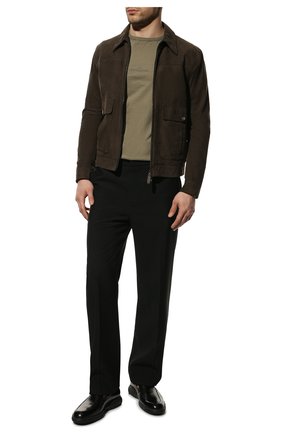 Мужские кожаные лоферы SANTONI черного цвета, арт. MGIG18144NNABPFGN01 | Фото 2 (Материал внешний: Кожа; Материал внутренний: Натуральная кожа; Стили: Кэжуэл)