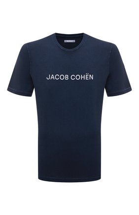 Мужская хлопковая футболка JACOB COHEN темно-синего цвета, арт. U 4 002 04 M 4369/Y99 | Фото 1 (Рукава: Короткие; Материал внешний: Хлопок; Длина (для топов): Стандартные; Принт: С принтом; Стили: Кэжуэл)