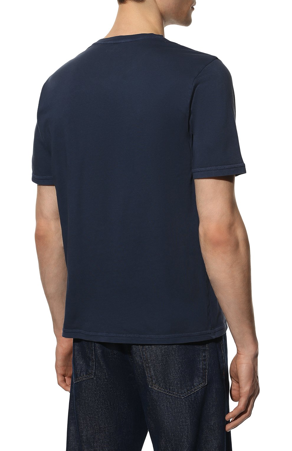 Мужская хлопковая футболка JACOB COHEN темно-синего цвета, арт. U 4 002 04 M 4369/Y99 | Фото 4 (Рукава: Короткие; Длина (для топов): Стандартные; Принт: С принтом; Материал внешний: Хлопок; Стили: Кэжуэл)