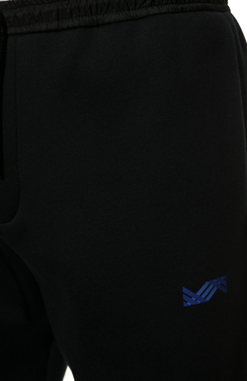Мужские джоггеры KNT черного цвета, арт. UPKN014X0714A | Фото 5 (Длина (брюки, джинсы): Стандартные; Материал внешний: Синтетический материал; Стили: Спорт-шик; Силуэт М (брюки): Джоггеры)
