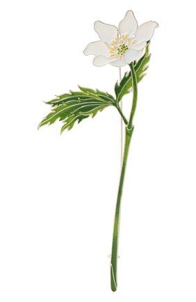 Женская брошь ветреница РУССКИЕ САМОЦВЕТЫ белого цвета, арт. 41488 | Фото 1 (Материал: Серебро)