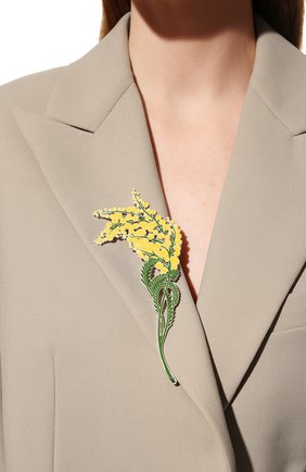 Женская брошь мимоза РУССКИЕ САМОЦВЕТЫ желтого цвета, арт. 41473 | Фото 2 (Материал: Серебро)
