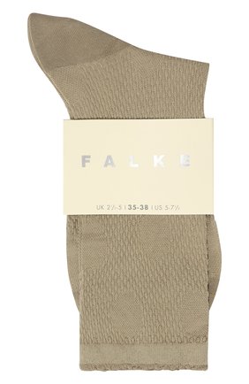 Женские носки FALKE хаки цвета, арт. 46457 | Фото 1 (Материал внешний: Хлопок, Синтетический материал)