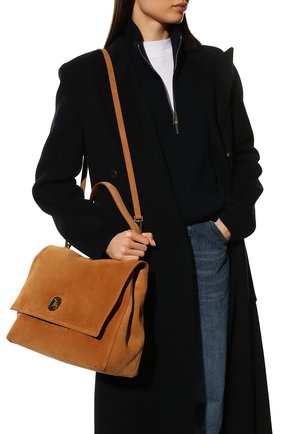Женская сумка liya COCCINELLE коричневого цвета, арт. E1 LD1 18 03 01 | Фото 2 (Размер: medium; Ремень/цепочка: На ремешке; Материал: Натуральная кожа, Натуральная замша; Сумки-технические: Сумки top-handle)