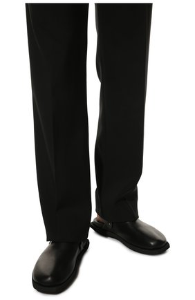 Мужские кожаные сабо PREMIATA черного цвета, арт. 31987/ELBA | Фото 3 (Материал внешний: Кожа; Материал внутренний: Натуральная кожа)