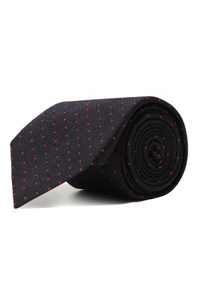 Мужской шелковый галстук GIORGIO ARMANI темно-синего цвета, арт. 360054/2F925 | Фото 1 (Материал: Текстиль, Шелк; Принт: С принтом)