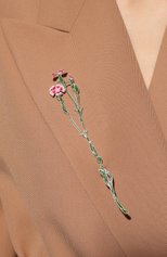 Женская брошь гвоздика- полевая РУССКИЕ САМОЦВЕТЫ зеленого цвета, арт. 41504 | Фото 2 (Материал: Серебро)