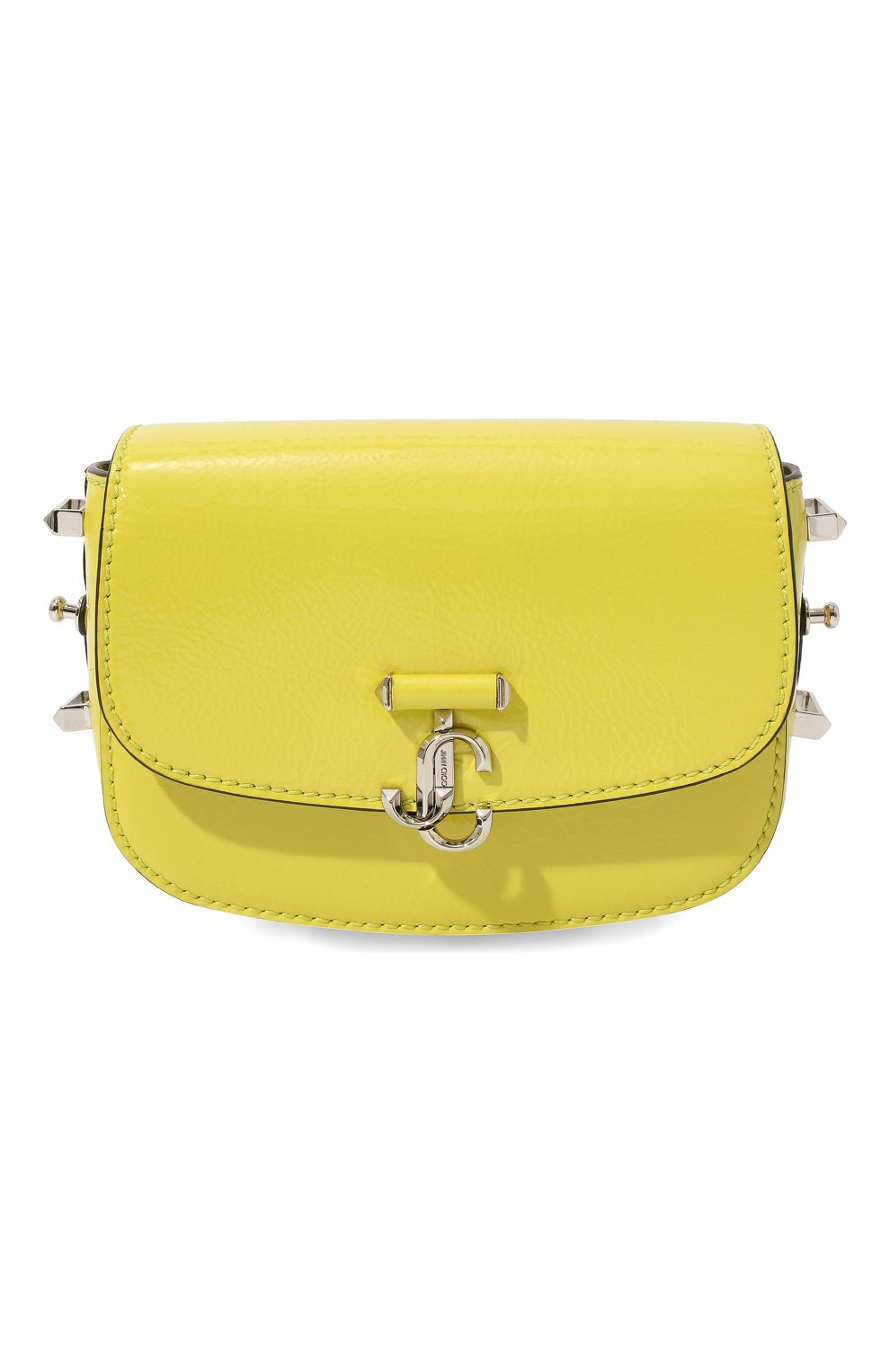 Женская сумка varenne JIMMY CHOO салатового цвета, арт. VARENNESATCHEL/SNGD | Фото 1 (Сумки-технические: Сумки через плечо; Материал: Натуральная кожа; Размер: mini; Ремень/цепочка: На ремешке)