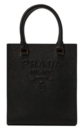 Женская сумка PRADA черного цвета, арт. 1BA333-NZV-F0002-N2A | Фото 1 (Ремень/цепочка: На ремешке; Размер: mini; Материал: Натуральная кожа; Сумки-технические: Сумки top-handle, Сумки через плечо)