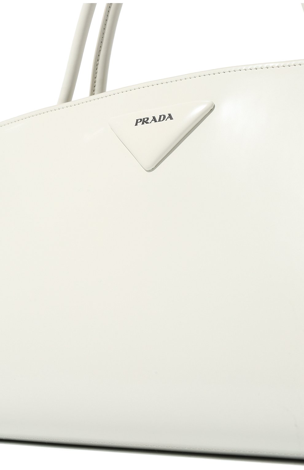 Женская сумка PRADA молочного цвета, арт. 1BA327-ZO6-F0009-OOO | Фото 3 (Сумки-технические: Сумки top-handle; Размер: medium; Материал: Натуральная кожа)