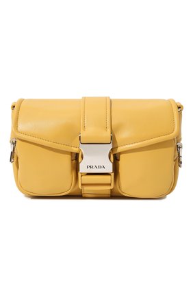 Женская сумка pocket PRADA желтого цвета, арт. 1BD295-2ATN-F0F06-NFO | Фото 1 (Материал: Натуральная кожа; Размер: small; Ремень/цепочка: На ремешке; Сумки-технические: Сумки через плечо)