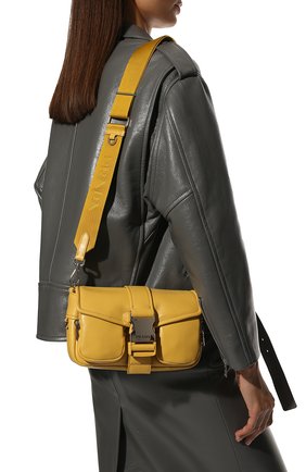Женская сумка pocket PRADA желтого цвета, арт. 1BD295-2ATN-F0F06-NFO | Фото 2 (Материал: Натуральная кожа; Размер: small; Ремень/цепочка: На ремешке; Сумки-технические: Сумки через плечо)