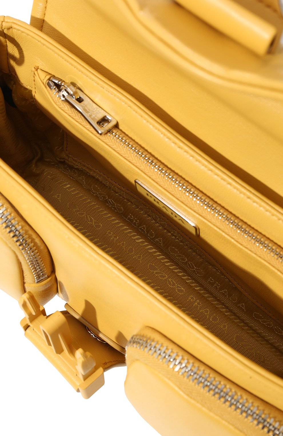 Женская сумка pocket PRADA желтого цвета, арт. 1BD295-2ATN-F0F06-NFO | Фото 5 (Сумки-технические: Сумки через плечо; Материал: Натуральная кожа; Ремень/цепочка: На ремешке; Размер: small)