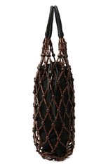 Женский сумка-тоут fishnet PRADA коричневого цвета, арт. 1BC110-2DI1-F0R6P-OOO | Фото 4 (Сумки-технические: Сумки-шопперы; Материал: Текстиль, Дерево, Экокожа; Размер: large)