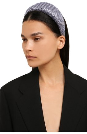 Женский ободок для волос PRADA сиреневого цвета, арт. 1IH016-2AWL-F0230 | Фото 2 (Материал: Текстиль, Вискоза, Шелк)