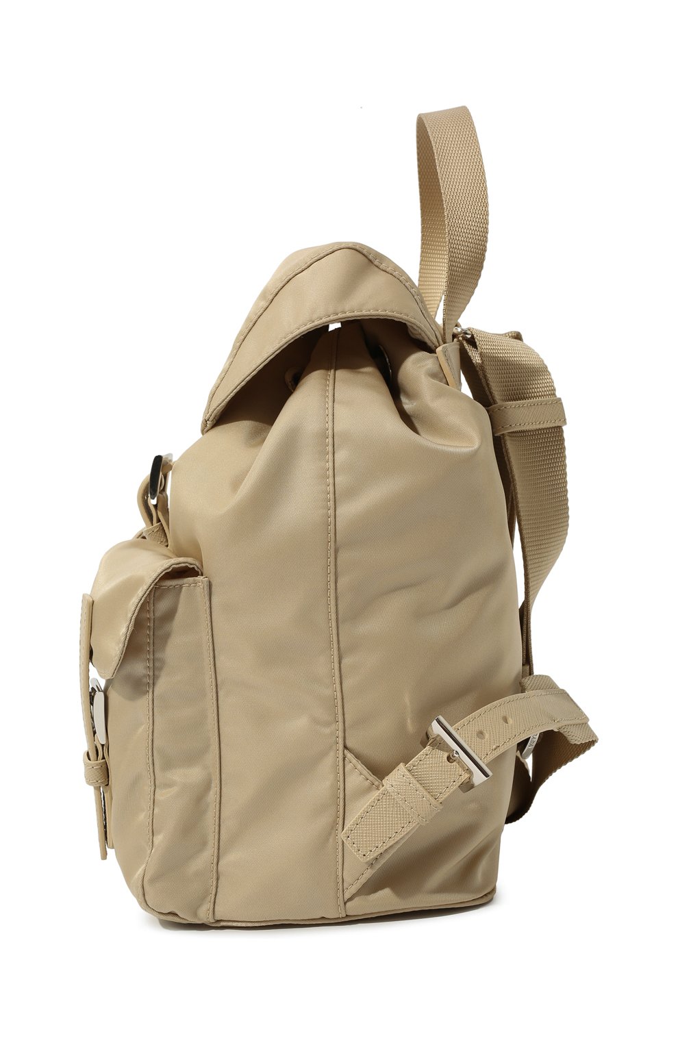 Женский рюкзак re nylon PRADA бежевого цвета, арт. 1BZ677-RV44-F0F24-OOO | Фото 4 (Размер: medium; Материал: Натуральная кожа)