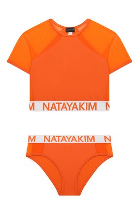 Детского раздельный купальник NATAYAKIM оранжевого цвета, арт. NY-084/19K | Фото 1 (Материал внешний: Синтетический материал; Девочки Кросс-КТ: Купальники-пляж)