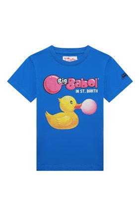 Детская хлопковая футболка MC2 SAINT BARTH синего цвета, арт. STBK TSHIRT B0Y/TSH0001/00427B | Фото 1 (Рукава: Короткие; Материал внешний: Хлопок; Мальчики Кросс-КТ: Футболка-одежда)