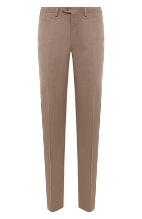 Мужские брюки из хлопка и шерсти KITON бежевого цвета, арт. UPNFCK0671A | Фото 1 (Материал внешний: Хлопок, Шерсть; Материал подклада: Купро; Длина (брюки, джинсы): Стандартные)