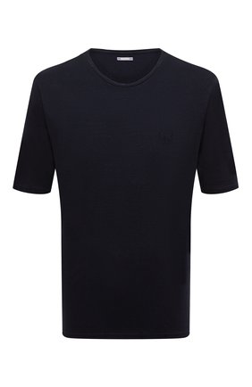 Мужская льняная футболка JACOB COHEN темно-синего цвета, арт. U 4 002 05 M 4371/Y99 | Фото 1 (Принт: Без принта; Рукава: Короткие; Длина (для топов): Стандартные; Материал внешний: Лен; Стили: Кэжуэл)