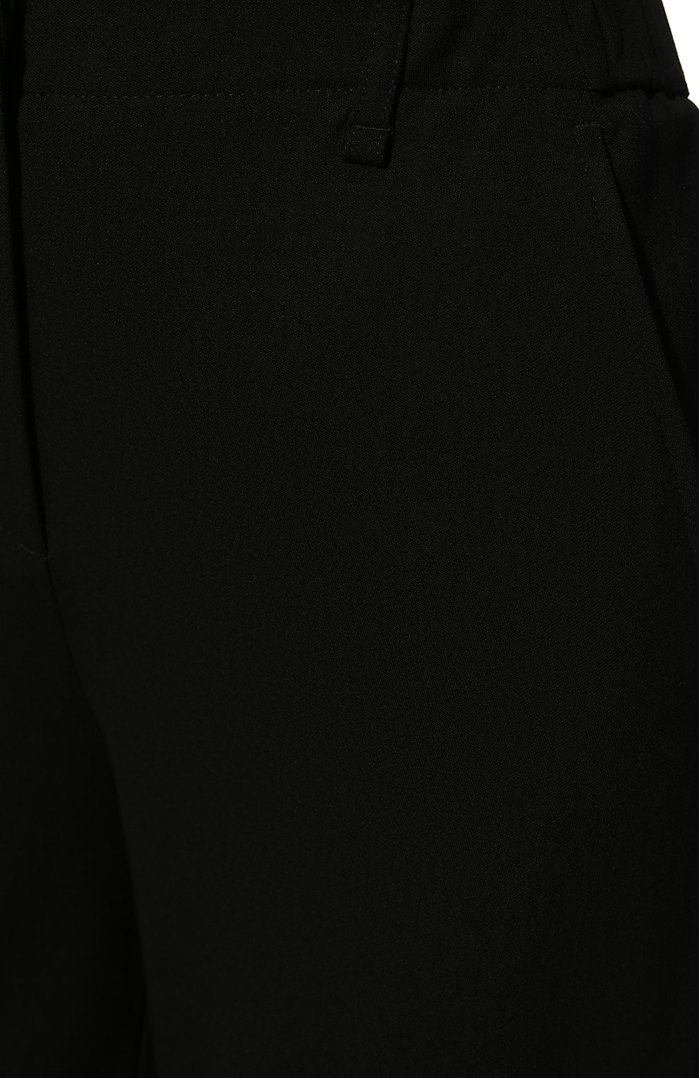Женские шерстяные брюки GIORGIO ARMANI черного цвета, арт. 2WHPP0PJ/T01QW | Фото 5 (Длина (брюки, джинсы): Удлиненные; Силуэт Ж (брюки и джинсы): Широкие; Материал внешний: Шерсть; Женское Кросс-КТ: Брюки-одежда; Стили: Минимализм)