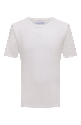 Мужская льняная футболка JACOB COHEN белого цвета, арт. U 4 002 05 M 4371/A00 | Фото 1 (Принт: Без принта; Рукава: Короткие; Длина (для топов): Стандартные; Материал внешний: Лен; Стили: Кэжуэл)