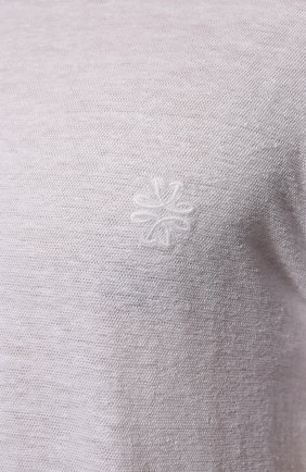Мужская льняная футболка JACOB COHEN белого цвета, арт. U 4 002 05 M 4371/A00 | Фото 5 (Принт: Без принта; Рукава: Короткие; Длина (для топов): Стандартные; Материал внешний: Лен; Стили: Кэжуэл)